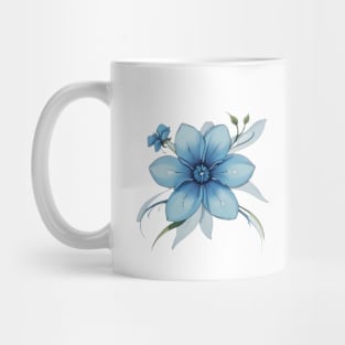 Elegant Blue Flower Design Mug